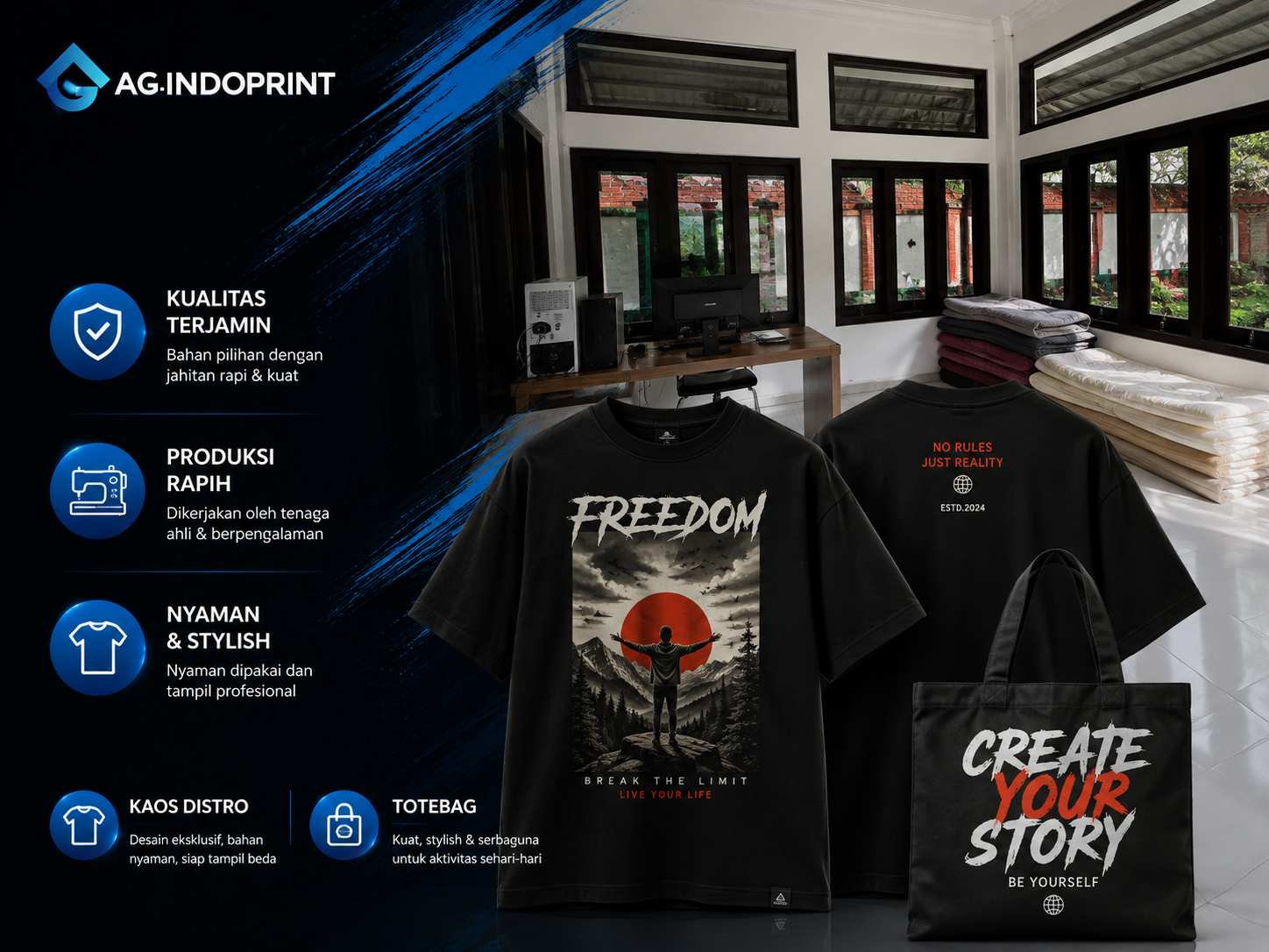 Cetak Merchandise dan Sablon Kaos Custom